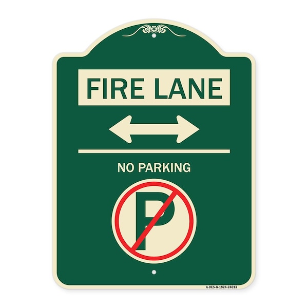 Signmission Fire Lane No Parking Heavy-Gauge Aluminum Architectural Sign, 24" x 18", G-1824-24013 A-DES-G-1824-24013 - main